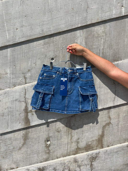 FALDA CARGO DENIM